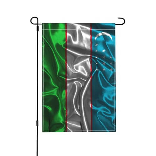 Silk Style Flag Of Uzbekistan Garden Flags For Outside 12x18 Inch Double Sided Garden Flag Home Lawn Decor Flag Holiday Seasonal Welcome Flags - 1