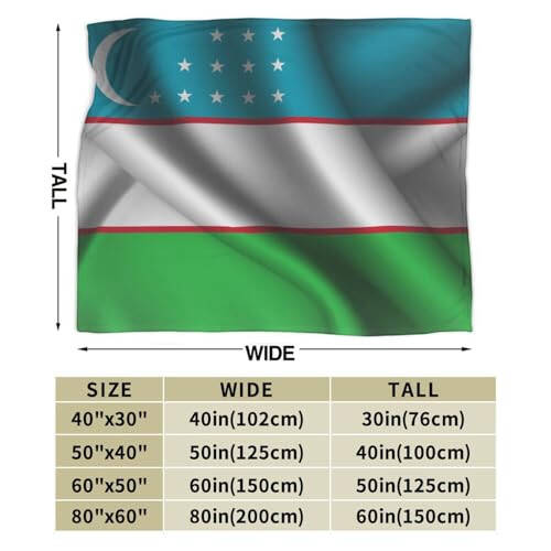 Silk Style Flag of Uzbekistan Throw Blanket for Couch 80