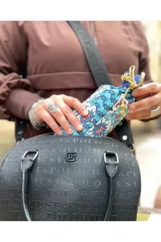 Silk Textured Prayer Rug in Carrying Bag Ipk01-Turquoise - 4