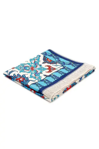 Silk Textured Prayer Rug in Carrying Bag Ipk01-Turquoise - 9