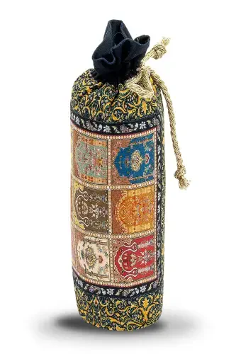 Silk Textured Prayer Rug with Carrying Bag Ipk07-Mixed - 6