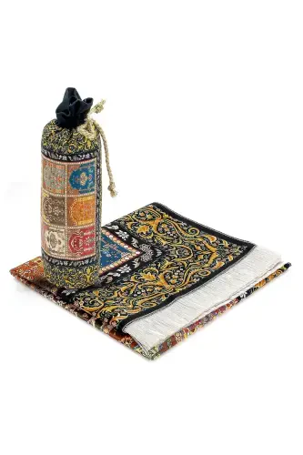 Silk Textured Prayer Rug with Carrying Bag Ipk07-Mixed - 7