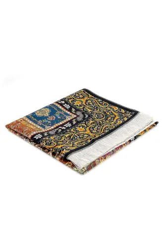 Silk Textured Prayer Rug with Carrying Bag Ipk07-Mixed - 5