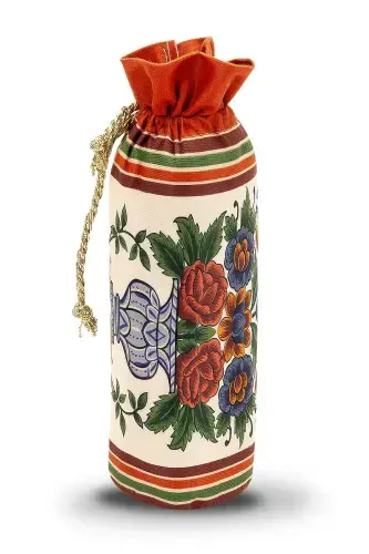 Silk Textured Prayer Rug with Carrying Bag Ipk08-Burgundy - 6