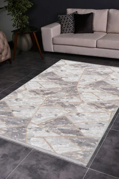 Silliq, uzun, chiroyli, yupqa, tozalab boʻladigan jel gilamchani kesish uchun rulo shaklidagi marble naqshli - 1