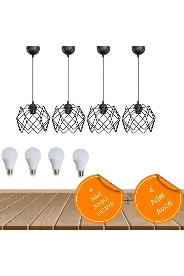 Silvano Chandelier One Living Room Kitchen Bathroom Bedroom Hallway Pendant 4 Pieces Chandelier 4 Pieces Bulb - 1