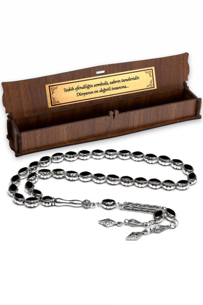 Silver Black Custom Metal Prayer Beads - OTTOTESBİH (1)