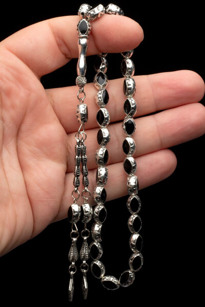 Silver Black Custom Metal Prayer Beads - 1