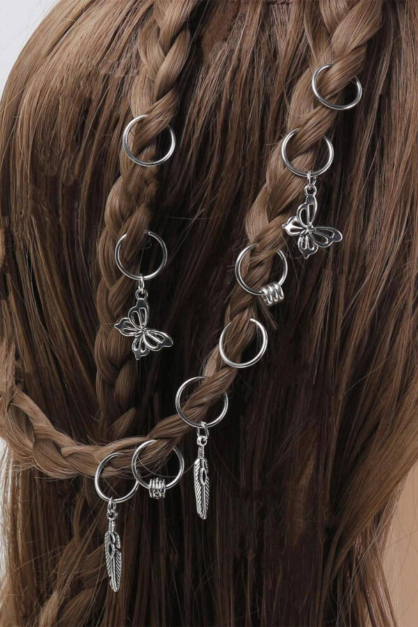 Silver Bohemian Butterfly Hair Clip Set - 1