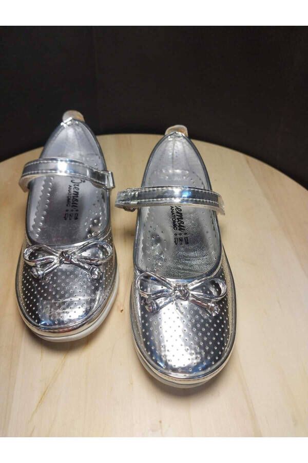 Silver Bow Ballet Flats - 3