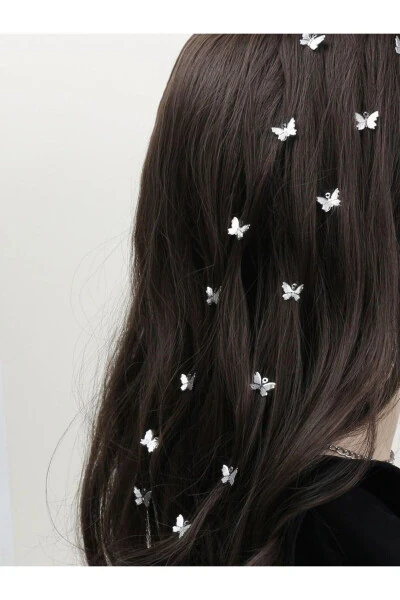 Silver Butterfly Hair Chain Clip for Women - 3