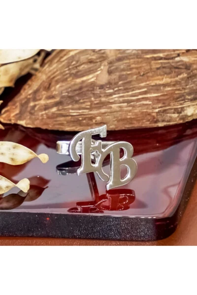 Silver Cufflinks with E-B Initials, 925 Sterling Silver - 3