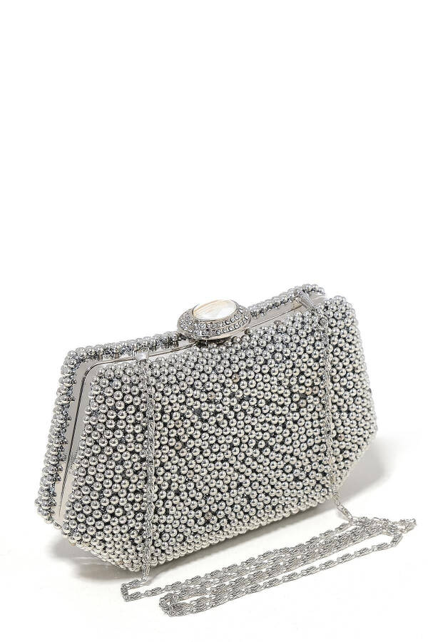 Silver Pearl Evening Bag Mother-of-Pearl Wedding Bag Evening Bag Party Bag Portfolio Clutch - 2