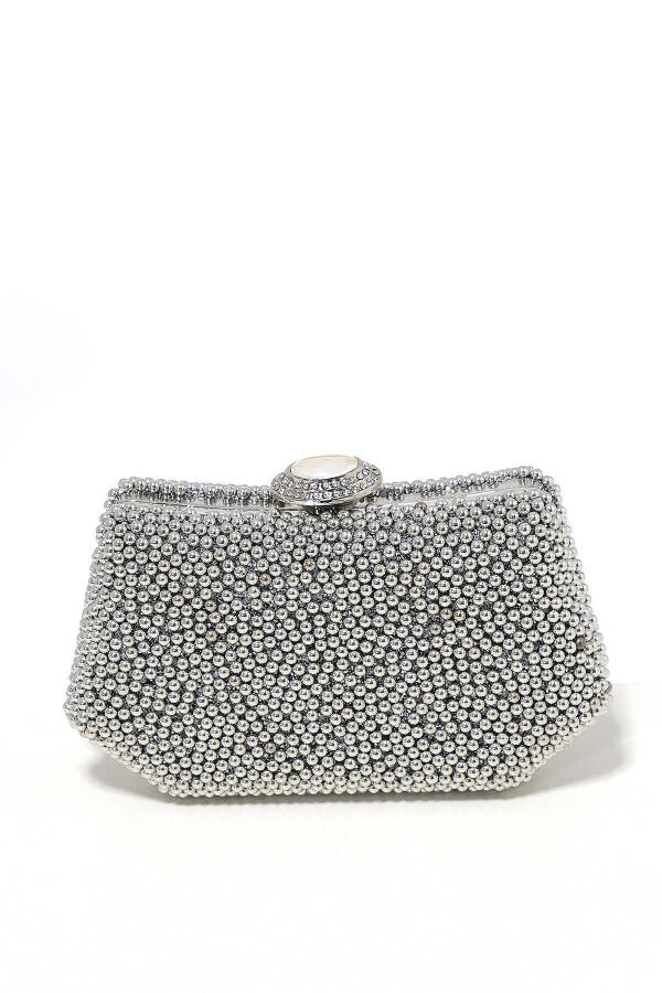 Silver Pearl Evening Bag Mother-of-Pearl Wedding Bag Evening Bag Party Bag Portfolio Clutch - 3