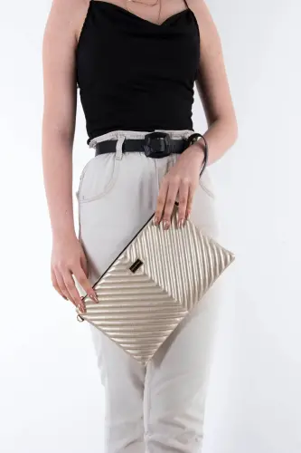 Silver & Polo Altın - Altın SP1034 Kadın Portföy & Clutch-152 ALTIN 