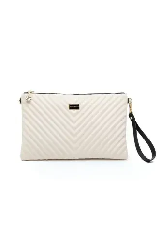 Silver & Polo Beige - Beige Sp1034 Women's Portfolio & Clutch - SILVER POLO (1)