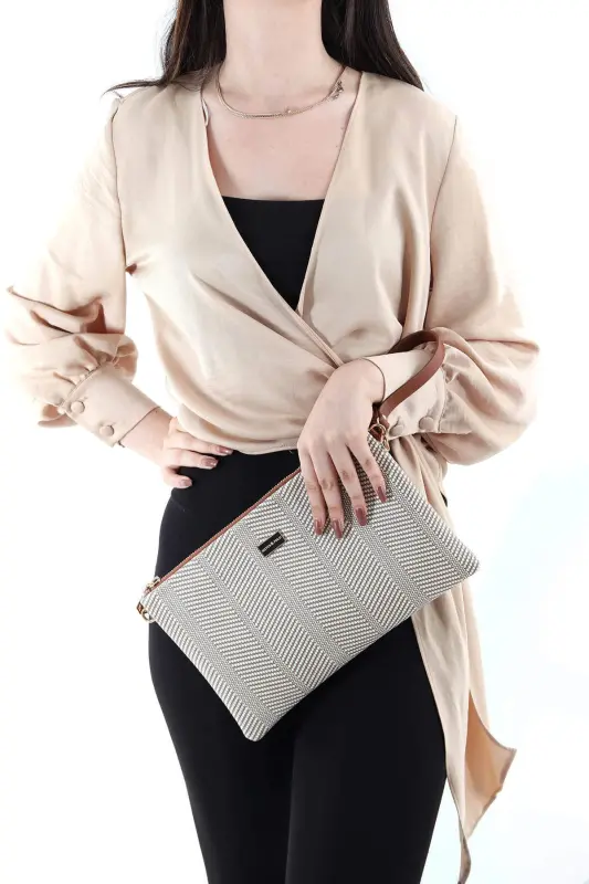 Silver & Polo Beige - Tan SP1034 Women's Portfolio & Clutch-132 BEIGE - SILVER POLO