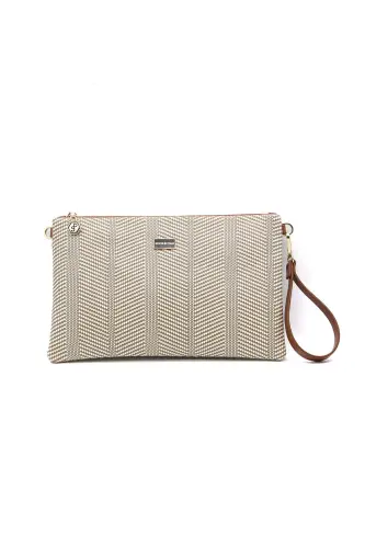Silver & Polo Beige - Tan SP1034 Women's Portfolio & Clutch-132 BEIGE - SILVER POLO (1)