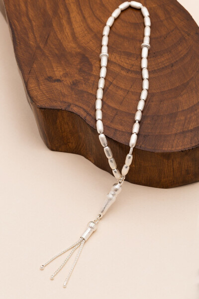Silver Prayer Beads, Barley Grain Pattern, Medium Size, 15gr - 8