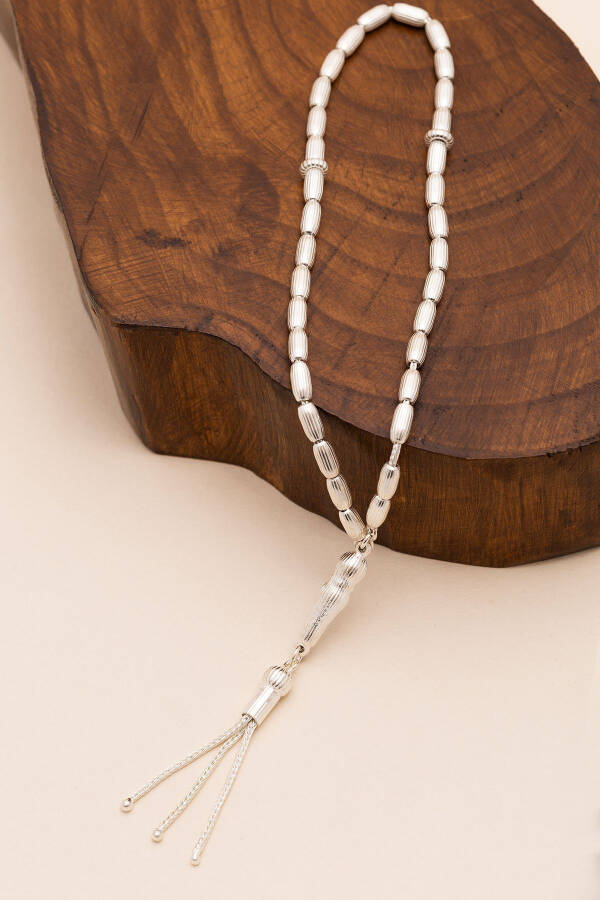 Silver Prayer Beads, Barley Grain Pattern, Medium Size, 15gr - 8