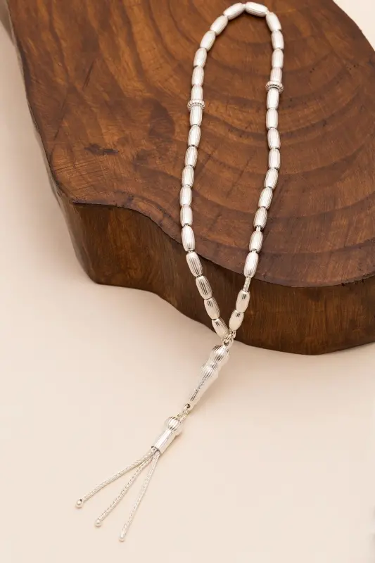 Silver Prayer Beads, Barley Grain Pattern, Medium Size, 15gr - 4