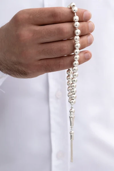 Silver Rosary Plain Globe Medium 23gr - OSMANLI GÜMÜŞ (1)