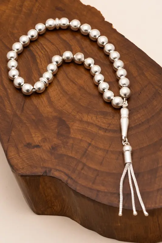 Silver Rosary Plain Globe Medium 23gr - 4