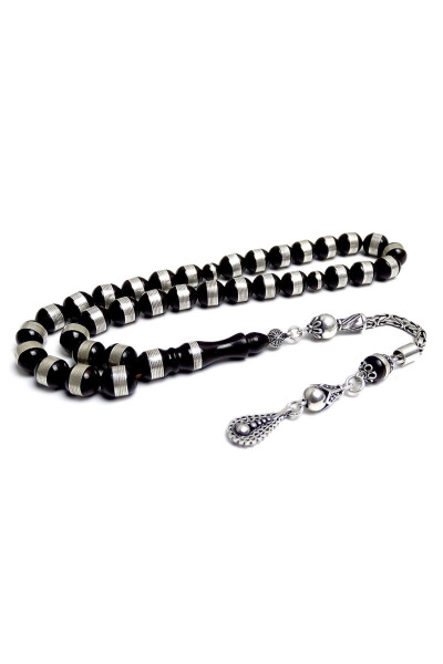 Silver spiral, tasselled prayer beads. - 2