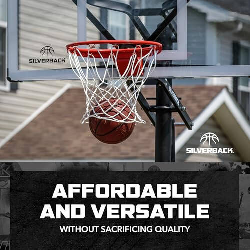 Silverback Deluxe Breakaway Rim with Nylon Net Compatible NXT and Goaliath GoTek In-Ground and Wall-Mounted Basketball Hoops - 6