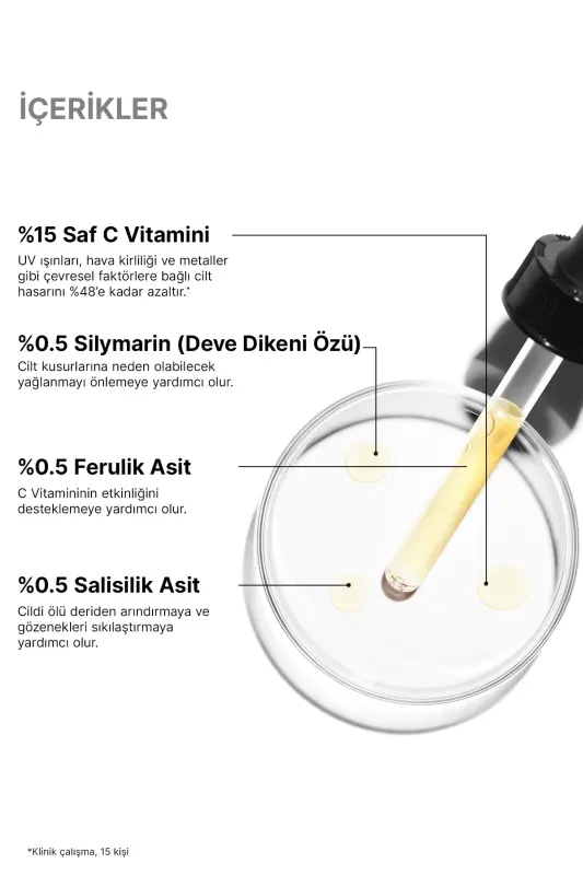 Silymarin CF Cilt Kusurları & Yağlanma Karşıtı Saf C Vitamini Serumu 30ml - 4