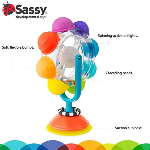 Sassy Rainbow Wheel High Tray Toy, Age 6+ Months - 2