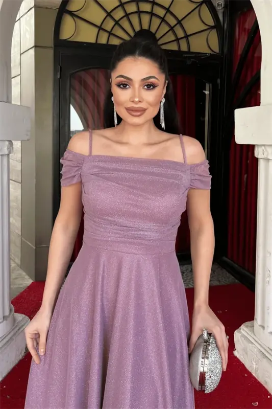 Simli to‘rli matodan midi bo‘yli ko‘ylak - GUL SUVI - 3