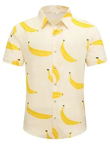 Simmashah Mens Hawaiian Shirt, Short Sleeves Button Down Beach Clothing, Unisex Summer Flamingos Casual Aloha Floral Shirts - SIMMASHAH (1)