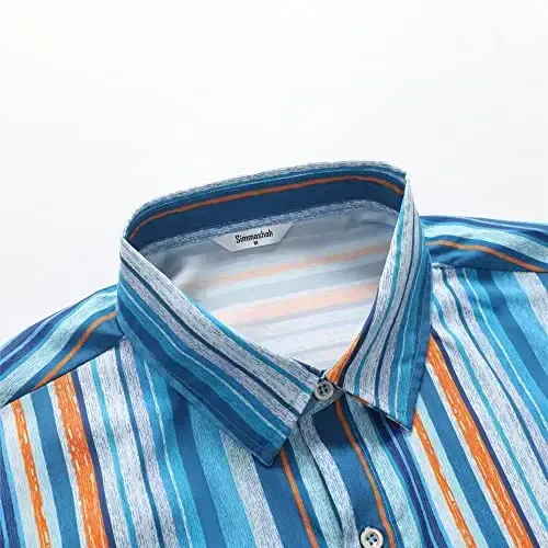 Simmashah Mens Hawaiian Shirt, Short Sleeves Button Down Beach Clothing, Unisex Summer Flamingos Casual Aloha Floral Shirts - 4