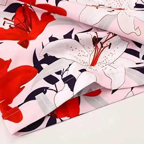 Simmashah Mens Hawaiian Shirt, Short Sleeves Button Down Beach Clothing, Unisex Summer Flamingos Casual Aloha Floral Shirts - 6