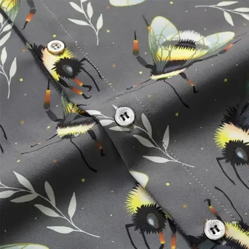 Simmashah Mens Hawaiian Shirt, Short Sleeves Button Down Beach Clothing, Unisex Summer Flamingos Casual Aloha Floral Shirts - 5