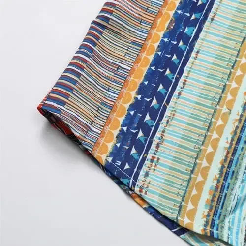 Simmashah Mens Hawaiian Shirt, Short Sleeves Button Down Beach Clothing, Unisex Summer Flamingos Casual Aloha Floral Shirts - 6