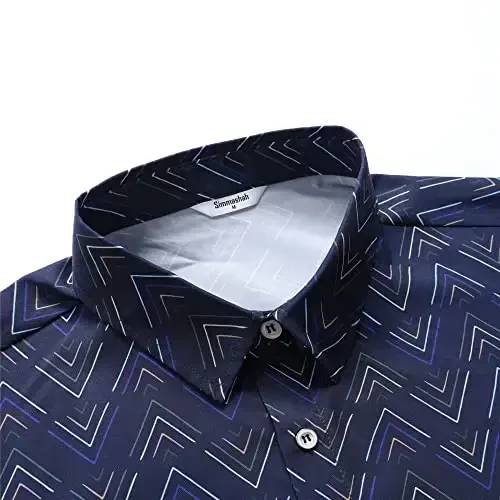 Simmashah Mens Hawaiian Shirt, Short Sleeves Button Down Beach Clothing, Unisex Summer Flamingos Casual Aloha Floral Shirts - 4