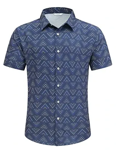 Simmashah Mens Hawaiian Shirt, Short Sleeves Button Down Beach Clothing, Unisex Summer Flamingos Casual Aloha Floral Shirts - SIMMASHAH (1)