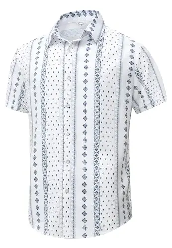 Simmashah Mens Hawaiian Shirt, Short Sleeves Button Down Beach Clothing, Unisex Summer Flamingos Casual Aloha Floral Shirts 
