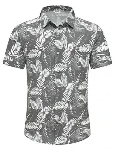 Simmashah Mens Hawaiian Shirt, Short Sleeves Button Down Beach Clothing, Unisex Summer Flamingos Casual Aloha Floral Shirts - 2