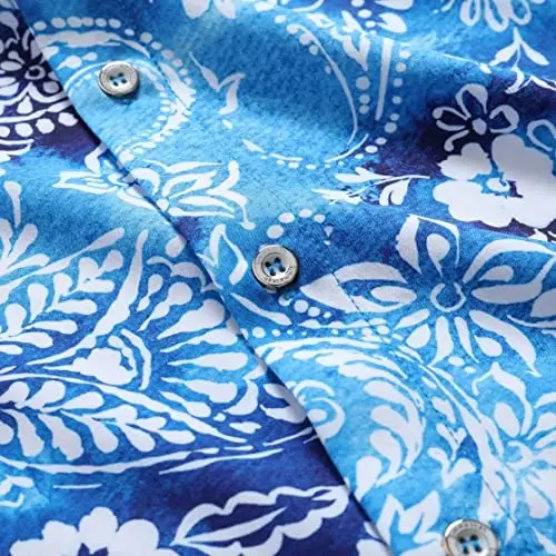 Simmashah Mens Hawaiian Shirt, Short Sleeves Button Down Beach Clothing, Unisex Summer Flamingos Casual Aloha Floral Shirts - 6