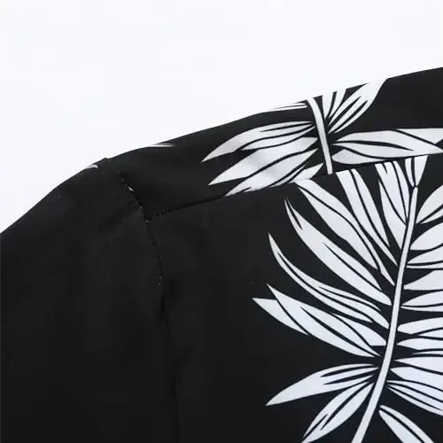 Simmashah Mens Hawaiian Shirt, Short Sleeves Button Down Beach Clothing, Unisex Summer Flamingos Casual Aloha Floral Shirts - 5