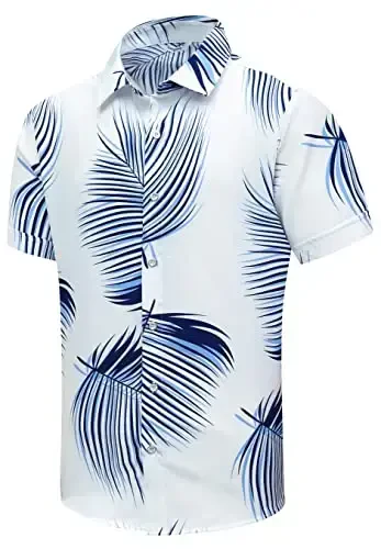 Simmashah Mens Hawaiian Shirt, Short Sleeves Button Down Beach Clothing, Unisex Summer Flamingos Casual Aloha Floral Shirts - SIMMASHAH (1)