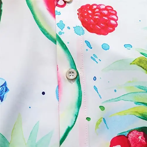 Simmashah Mens Hawaiian Shirt, Short Sleeves Button Down Beach Clothing, Unisex Summer Flamingos Casual Aloha Floral Shirts - 5