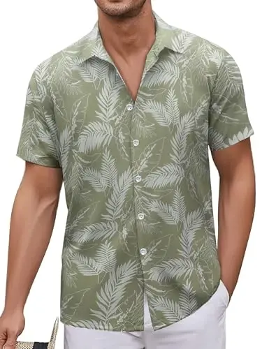 Simmashah Mens Hawaiian Shirt, Short Sleeves Button Down Beach Clothing, Unisex Summer Flamingos Casual Aloha Floral Shirts 