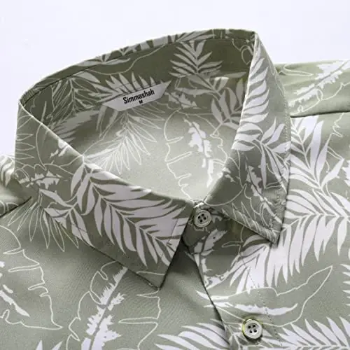 Simmashah Mens Hawaiian Shirt, Short Sleeves Button Down Beach Clothing, Unisex Summer Flamingos Casual Aloha Floral Shirts - 5