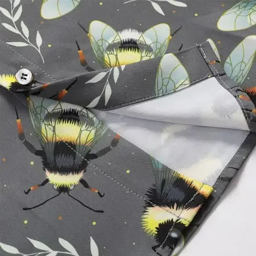 Simmashah Mens Gavayi ko'ylagi, kalta yengli tugmali plyaj kiyimi, unisex yozgi flamingolar kundalik Aloha gulli ko'ylaklar - 6