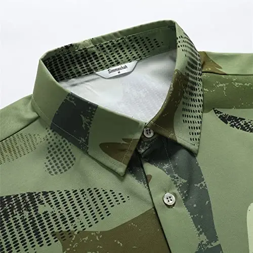 Simmashah Mens Gavayi ko'ylagi, qisqa yengli tugmachali plyaj kiyimi, unisex yozgi flamingolar kundalik Aloha gulli ko'ylaklari - 4