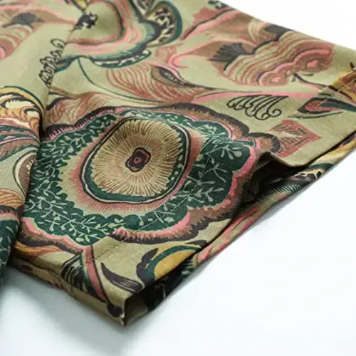 Simmashah Mens Gavayi ko'ylagi, qisqa yengli tugmachali plyaj kiyimlari, uniseks yozgi flamingolar tasodifiy Aloha gul ko'ylaklari - 7